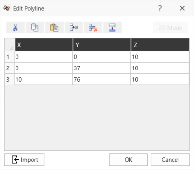 Edit Polyline Dialog