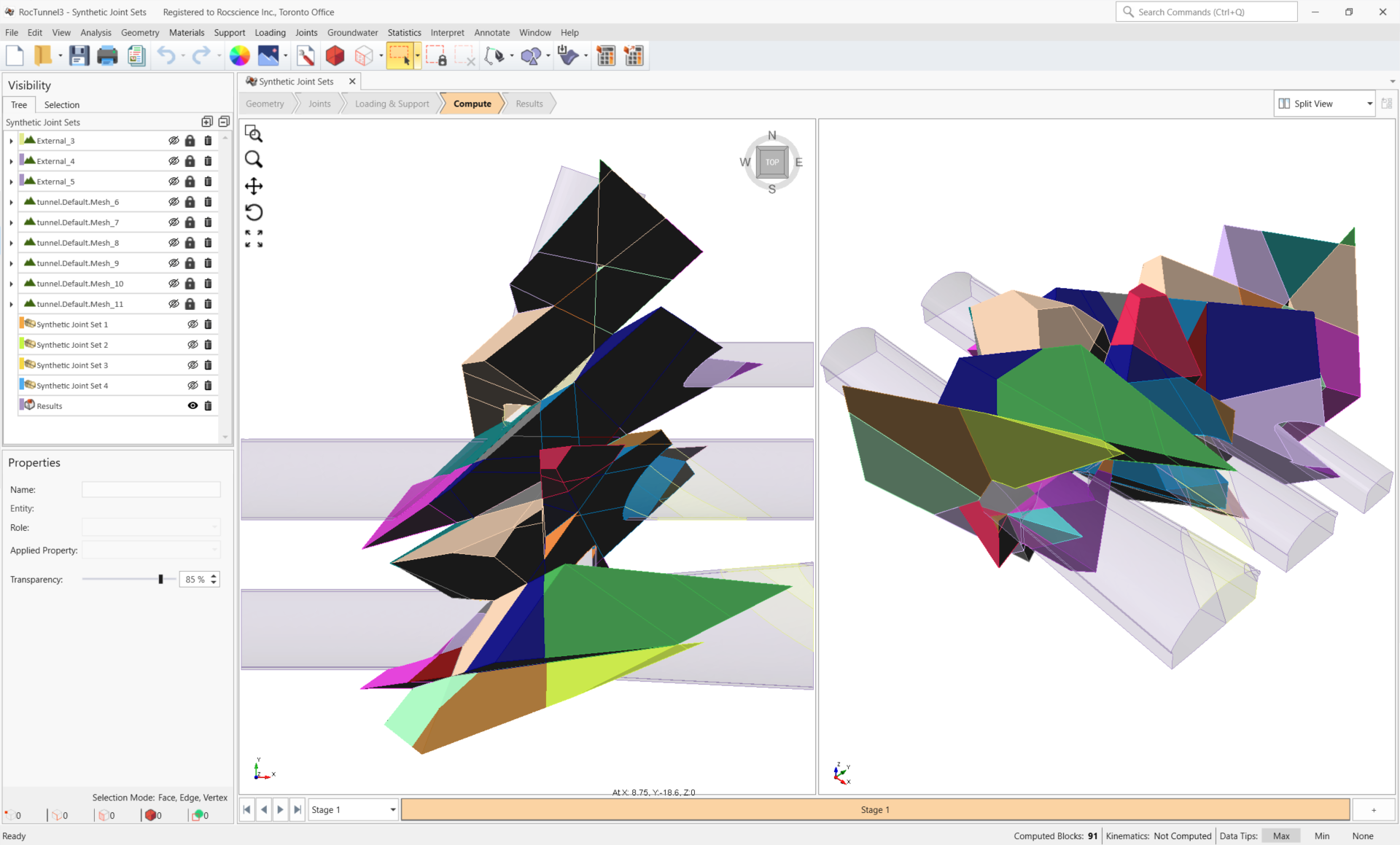 3D View of Computed Blocks