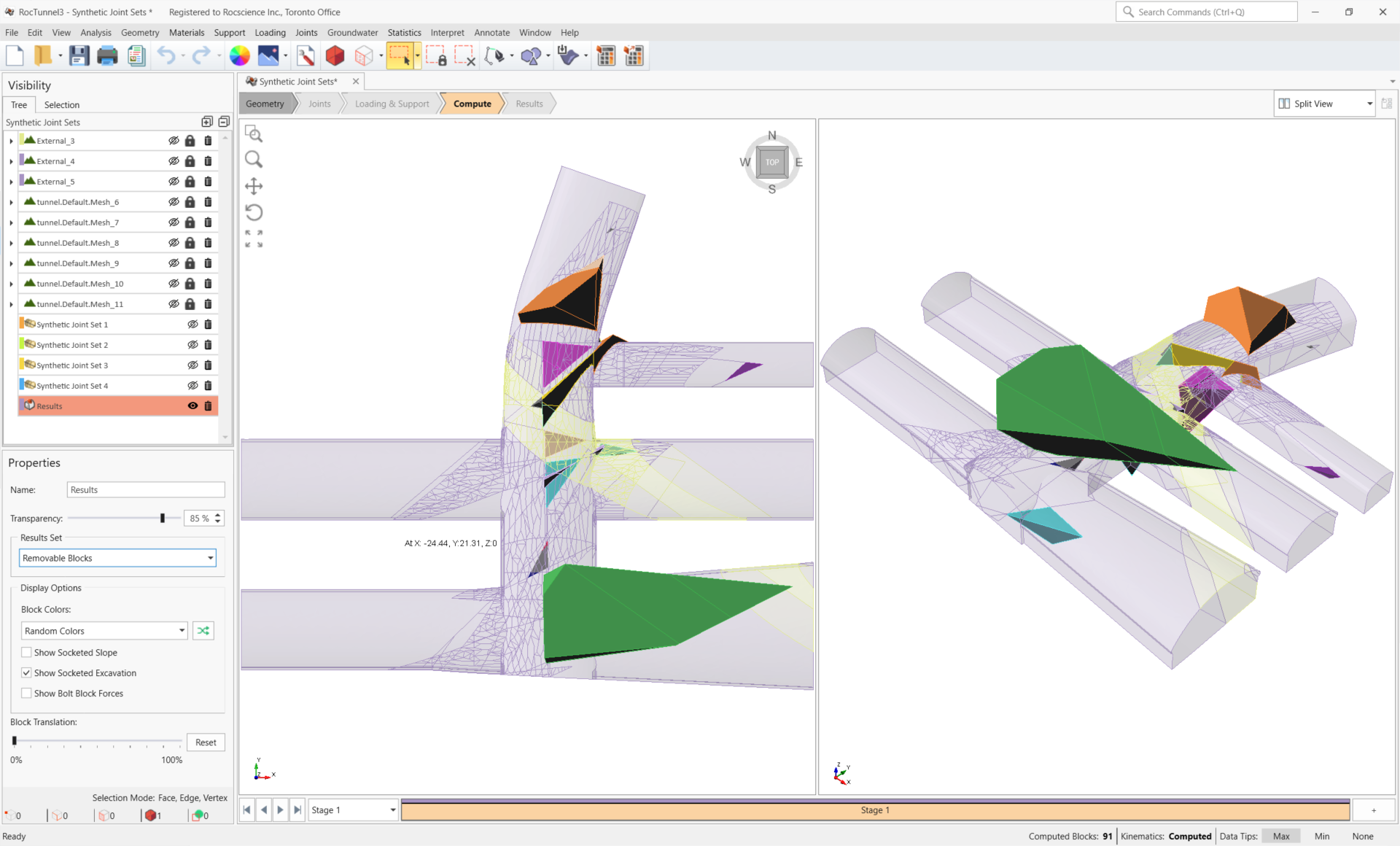 3D View of Removable Blocks