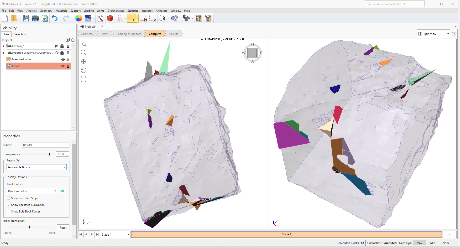 3D View of Removable Blocks only