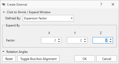 Create External dialog
