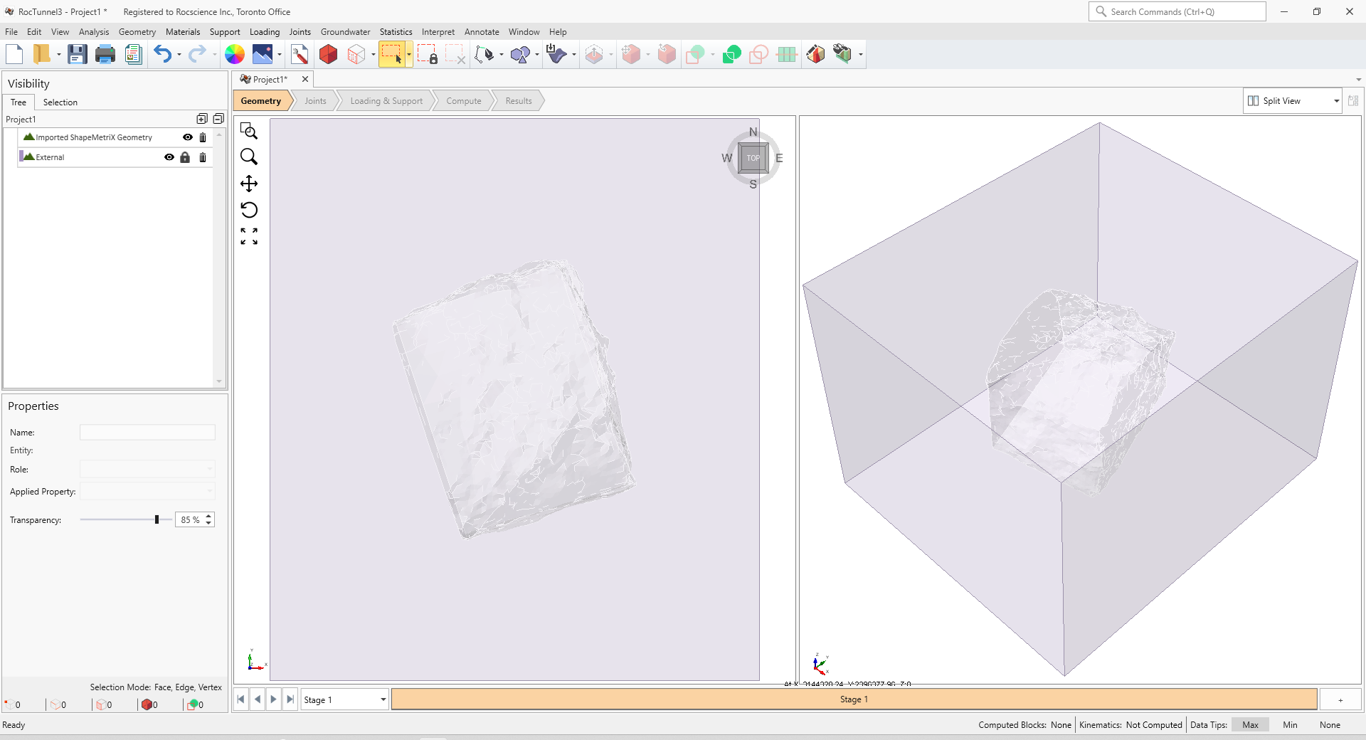3D View of External geology