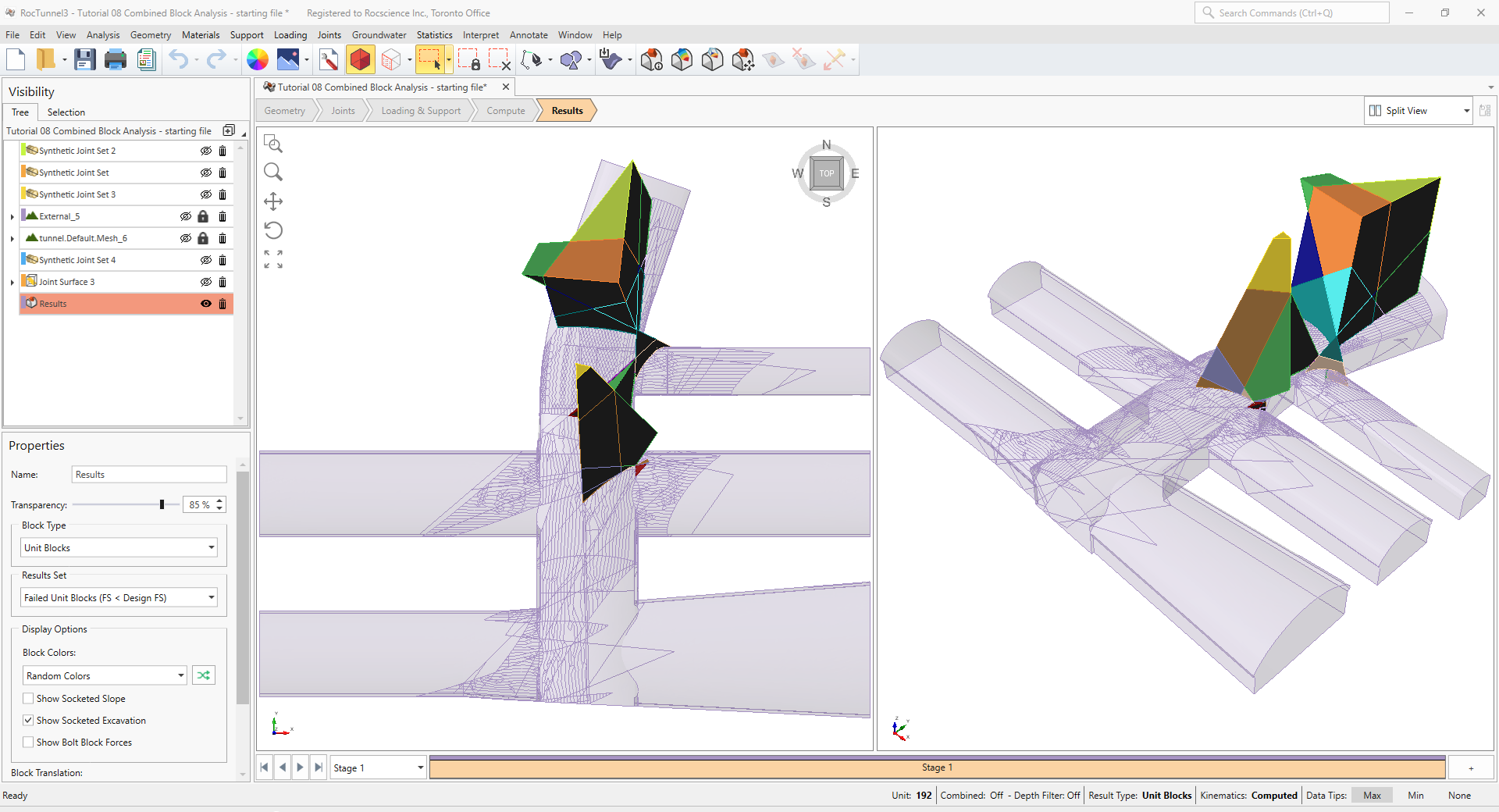 Tutorial 8 starting file results (Results Set = Failed Unit Blocks).