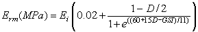 Equation for generalized Hoek and Diederichs Eqn.1