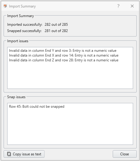 Import bolts from csv dialog4