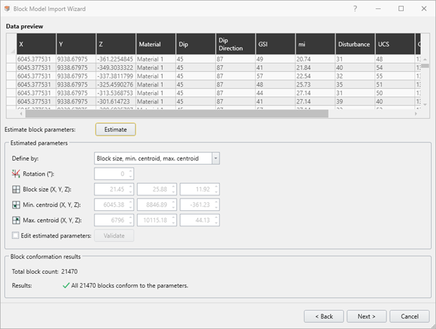 block model import step 3