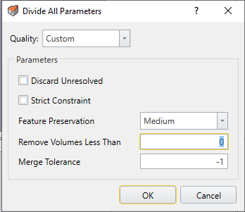 Divide All Parameters dialog box