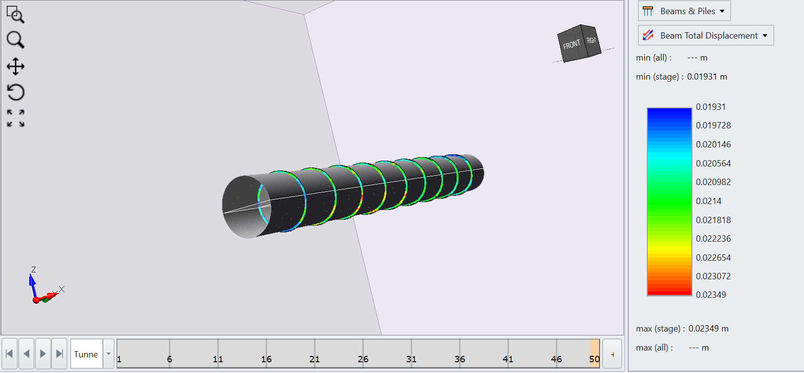 Image of the total displacement