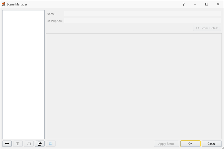 Scene Manager dialog