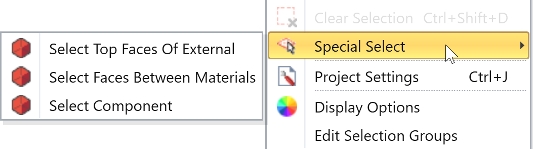 Special Select Options from Right-Click Menu