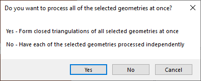 Prompt that allows the user to process multiple selected geometries at once.