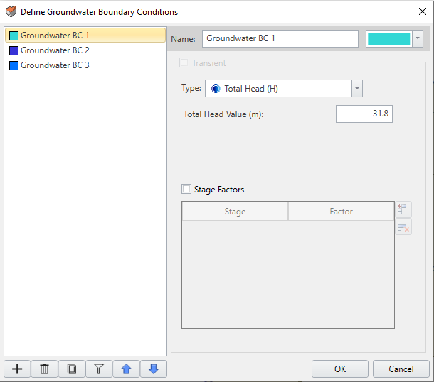 Define Groundwater Boundary Conditions dialog box 