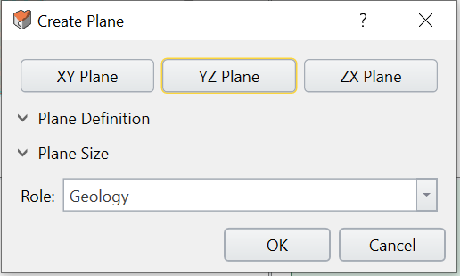Create Plane dialog box 