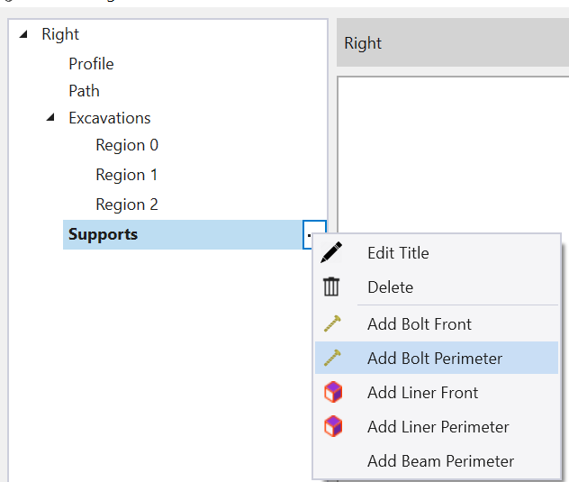 Support menu- select Add Bolt Perimeter 