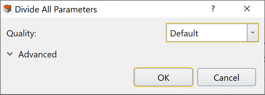 Divide All Parameters dialog