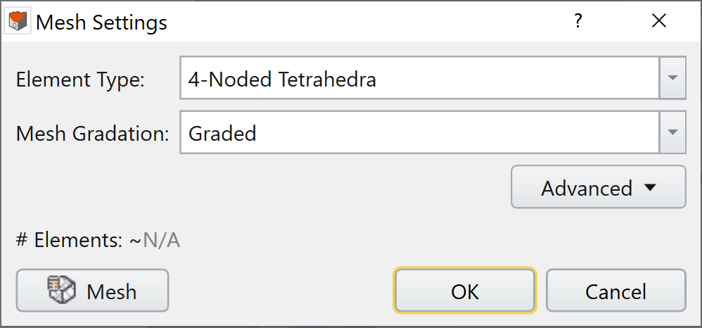 Mesh Settings dialog