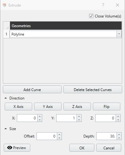 Extrude Dialog