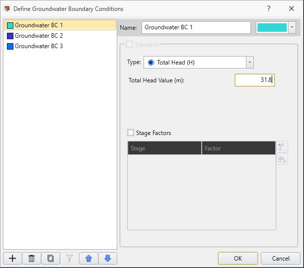 Define Groundwater BC 1 Dialog