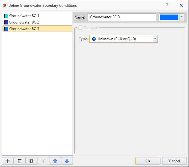 Define Groundwater Boundary Conditions 3 Dialog