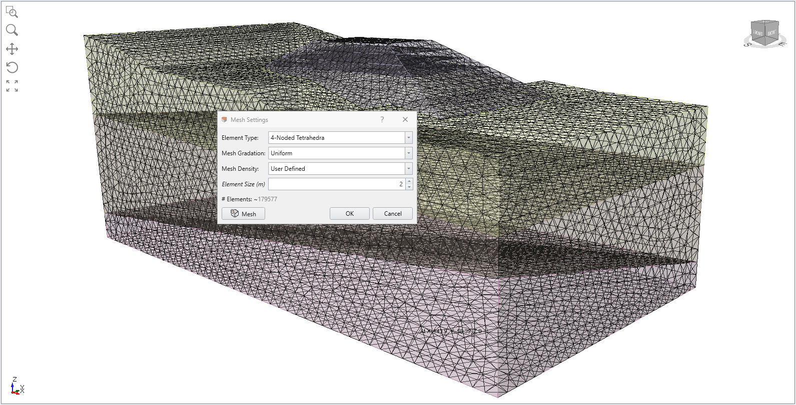 Mesh settings dialog