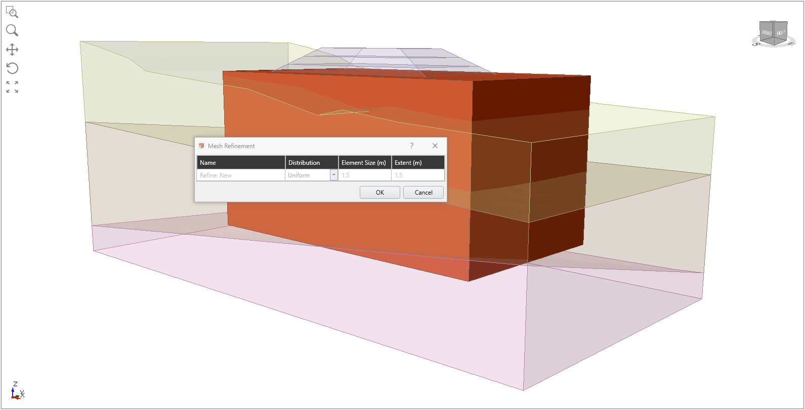 Mesh refinement dialog