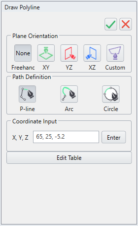 Draw poly line dialog