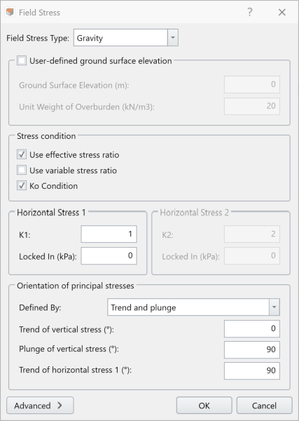 Field Stress Dialog