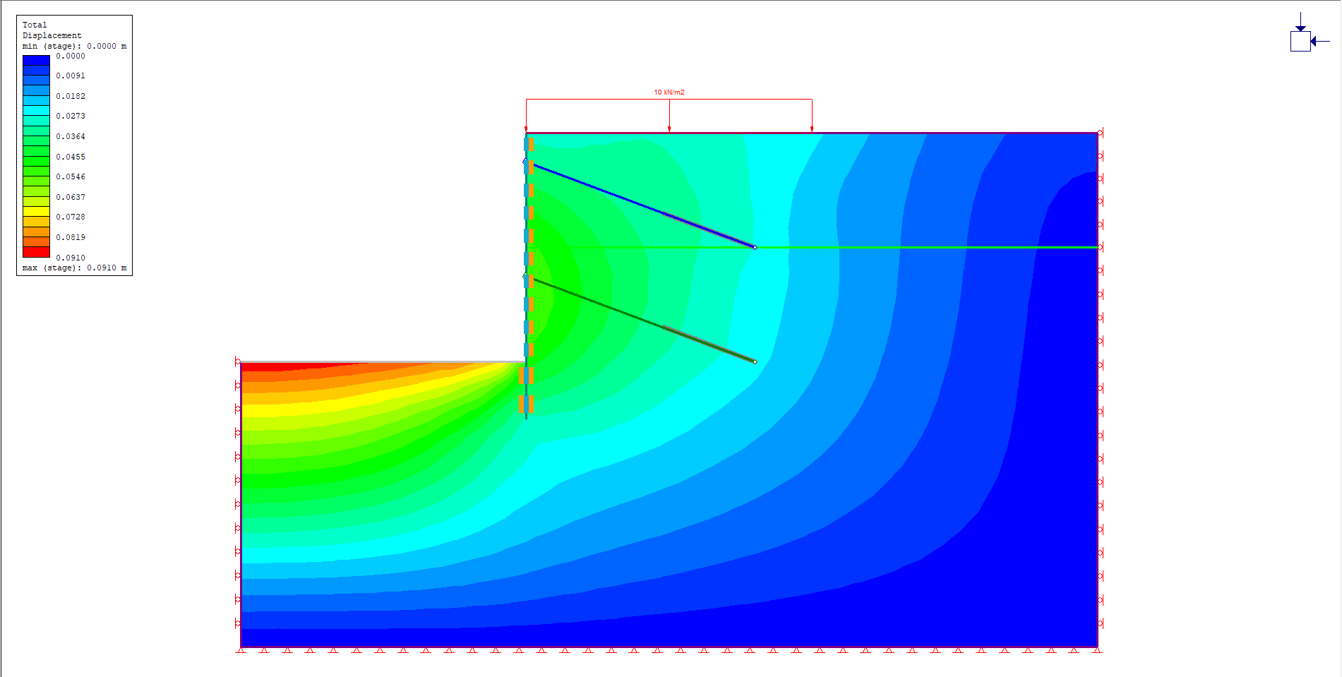 Image of RS2 & RS3 giving a max displacement of 0.091m 