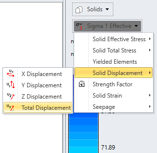 Image of selecting Total Displacement for contour plot