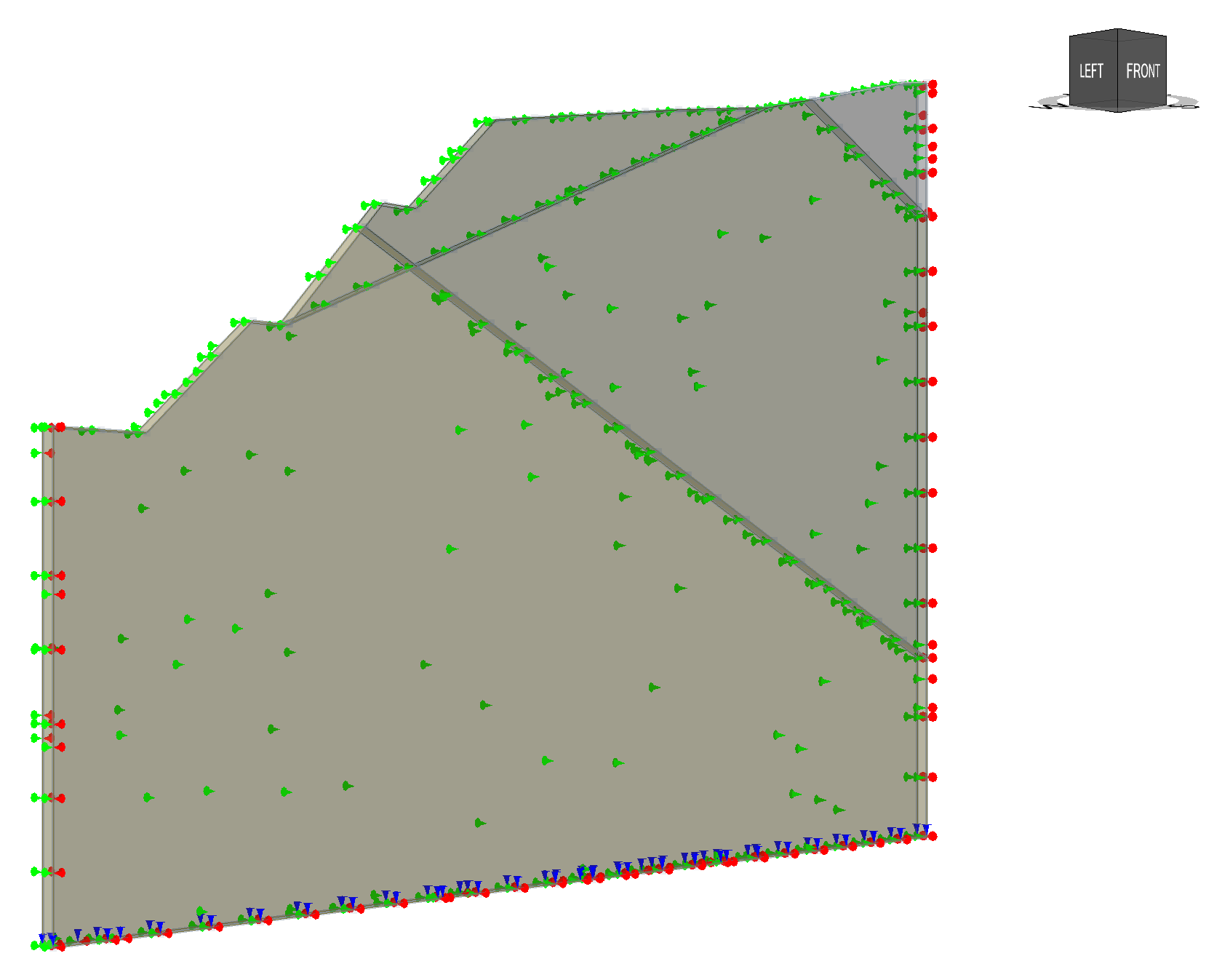 3D view of model with restraints