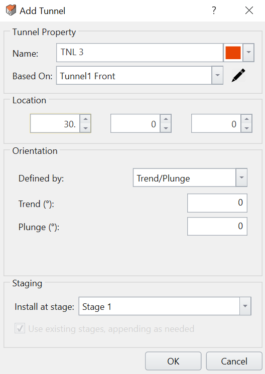 Added Tunnel dialog box