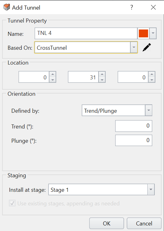 Add Tunnel dialog box 