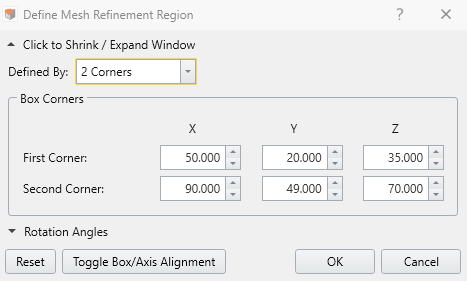 Box Mesh refinement region 