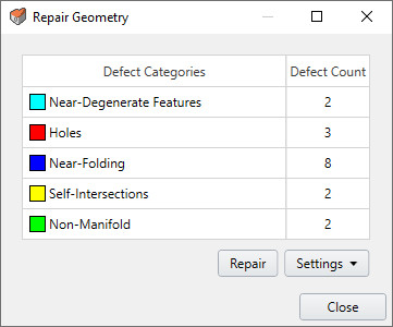 Repair Geometry Dialog