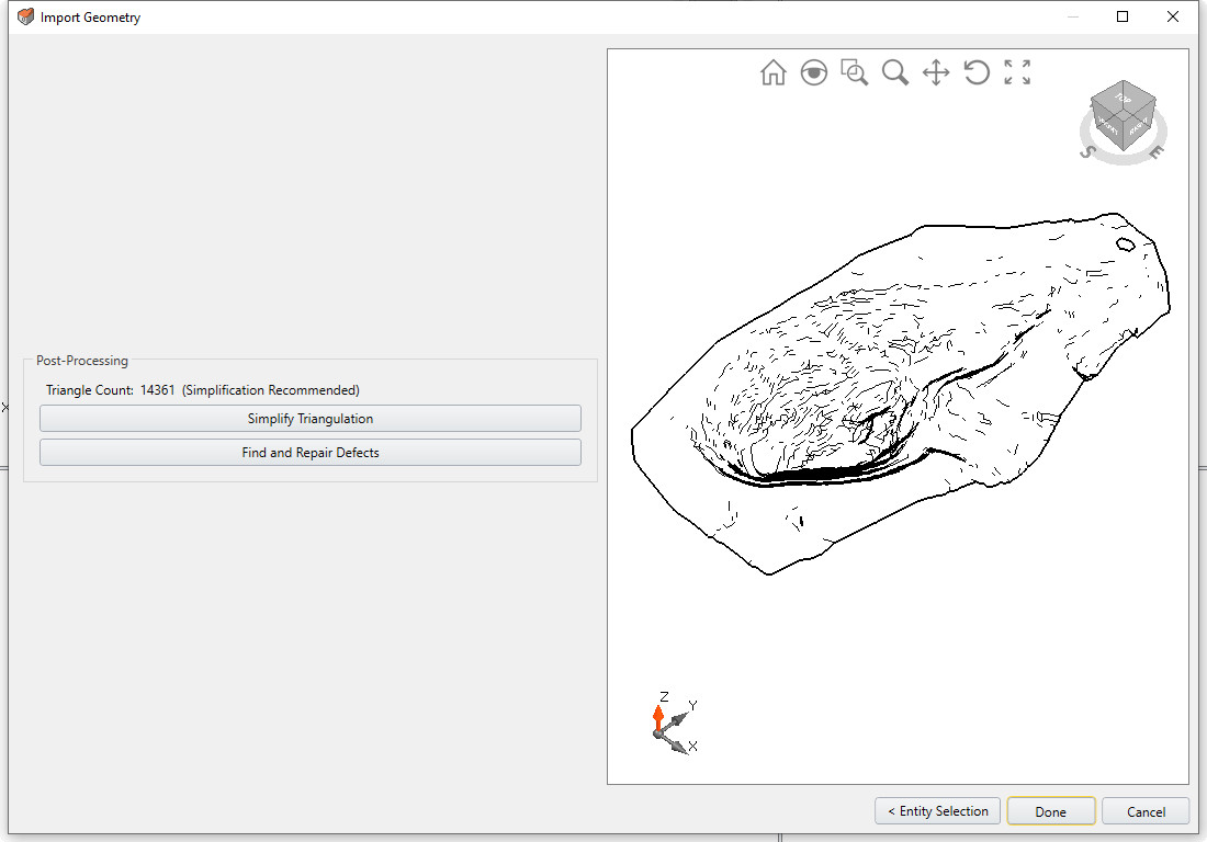 Import Geometry dialog- Post Processing
