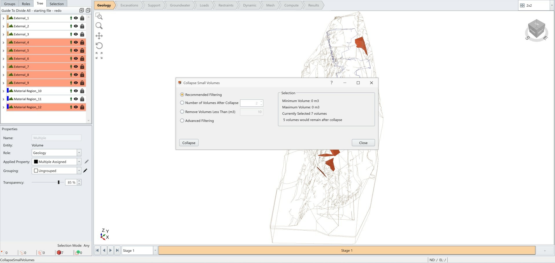 Divide Previous Selection Dialog