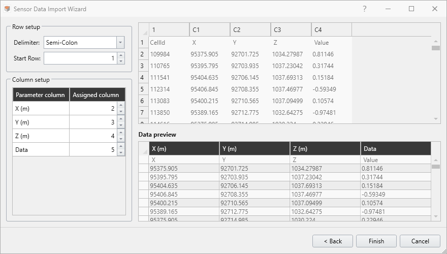 Sensor Data Import Wizard
