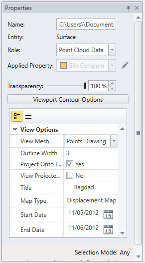 Properties dialog 