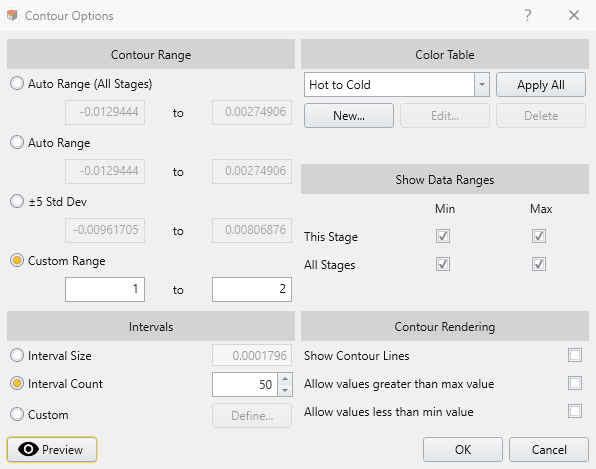 Joint disp contour options