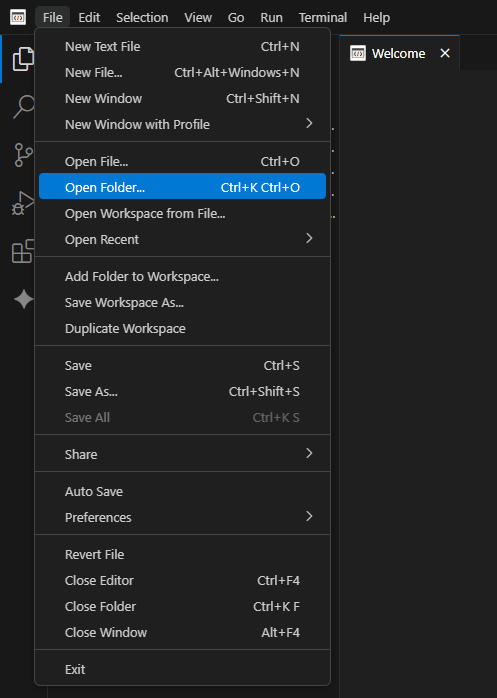 Rocscript > Open Folder