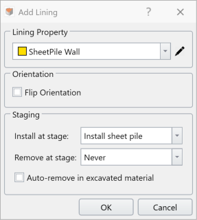 Add Lining Dialog