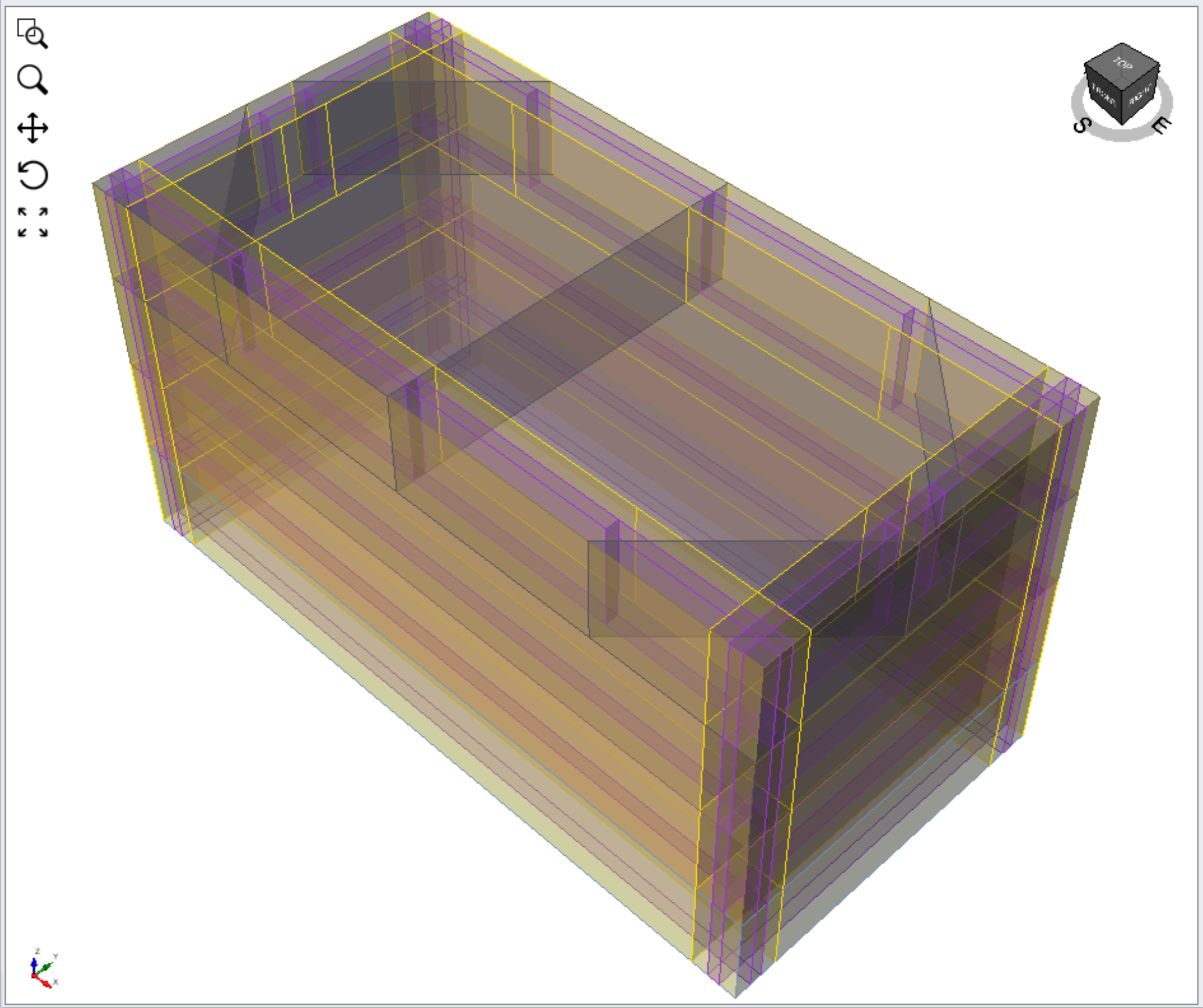 Model showing liners with expanded view