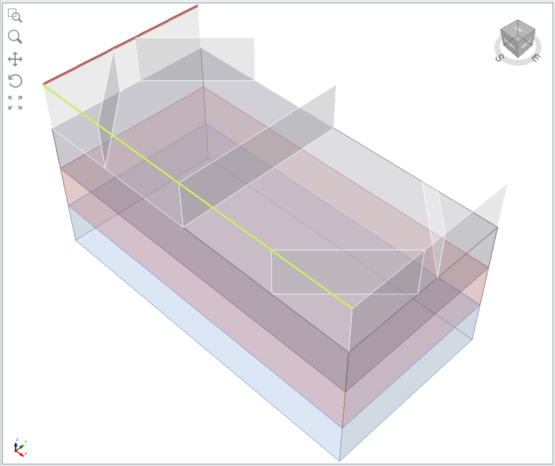 edge selection shown on model