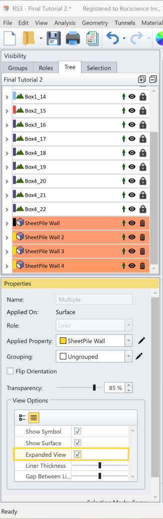 Expanded View Selection