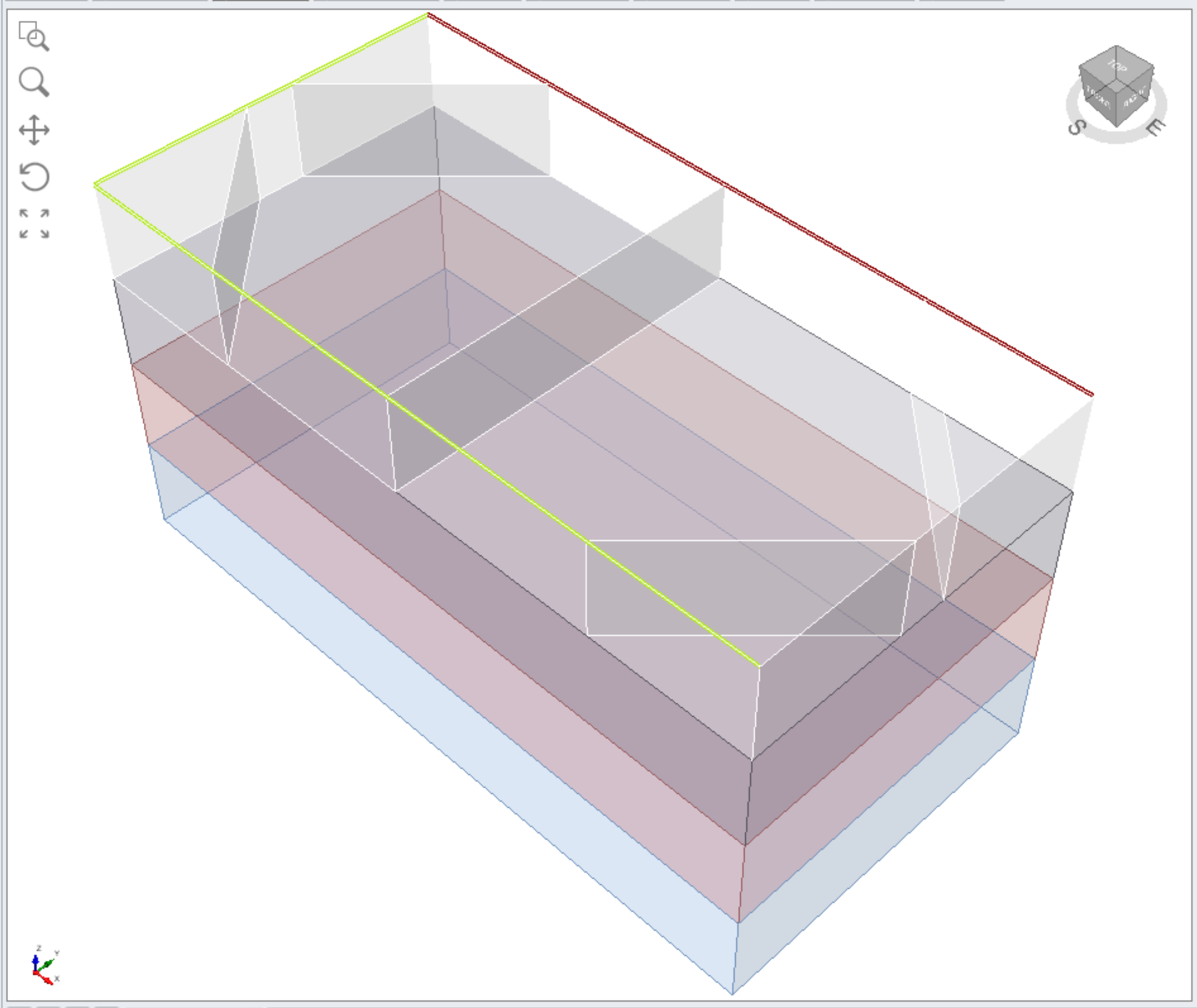 edge selection shown on model