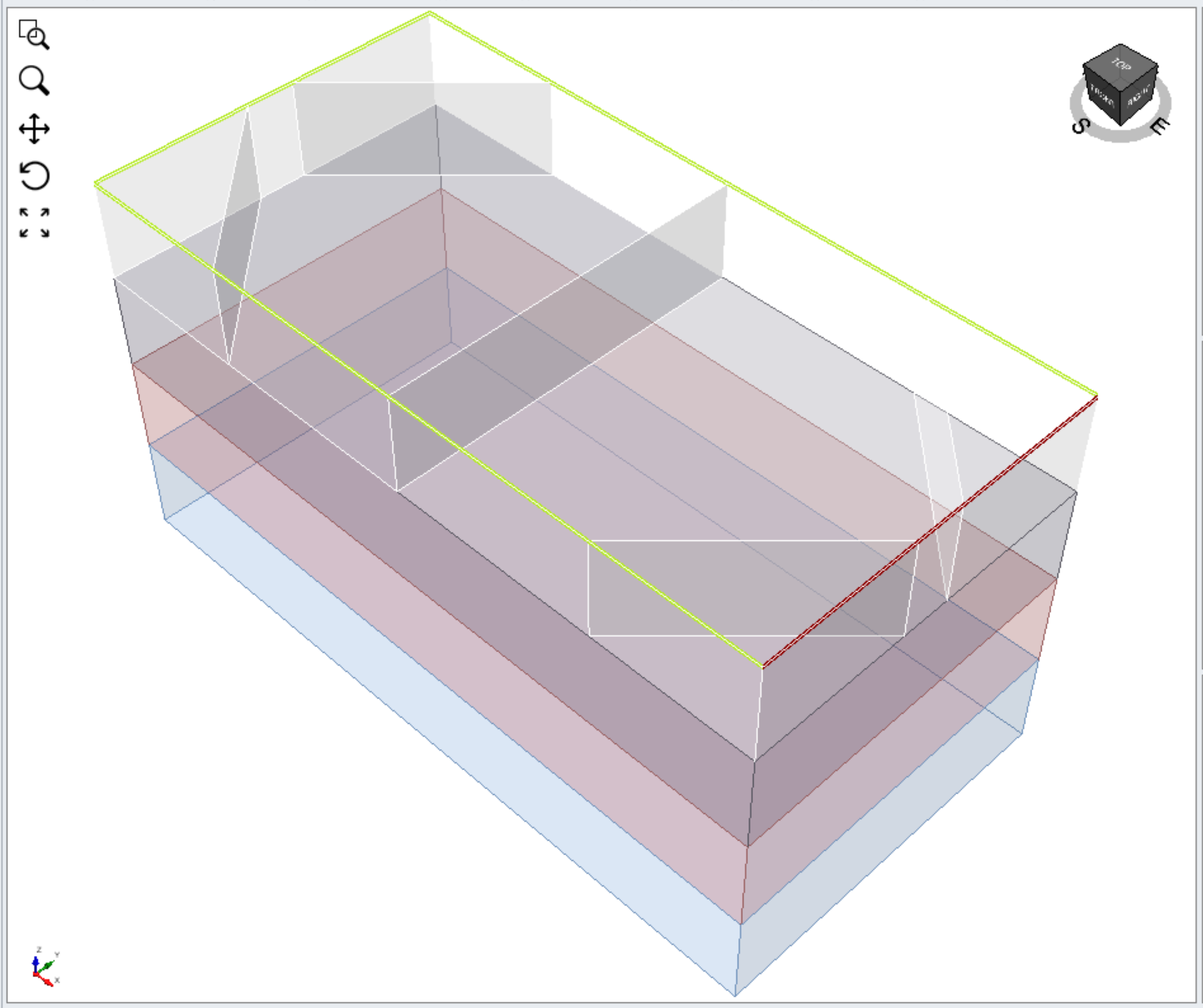 edge selection shown on model