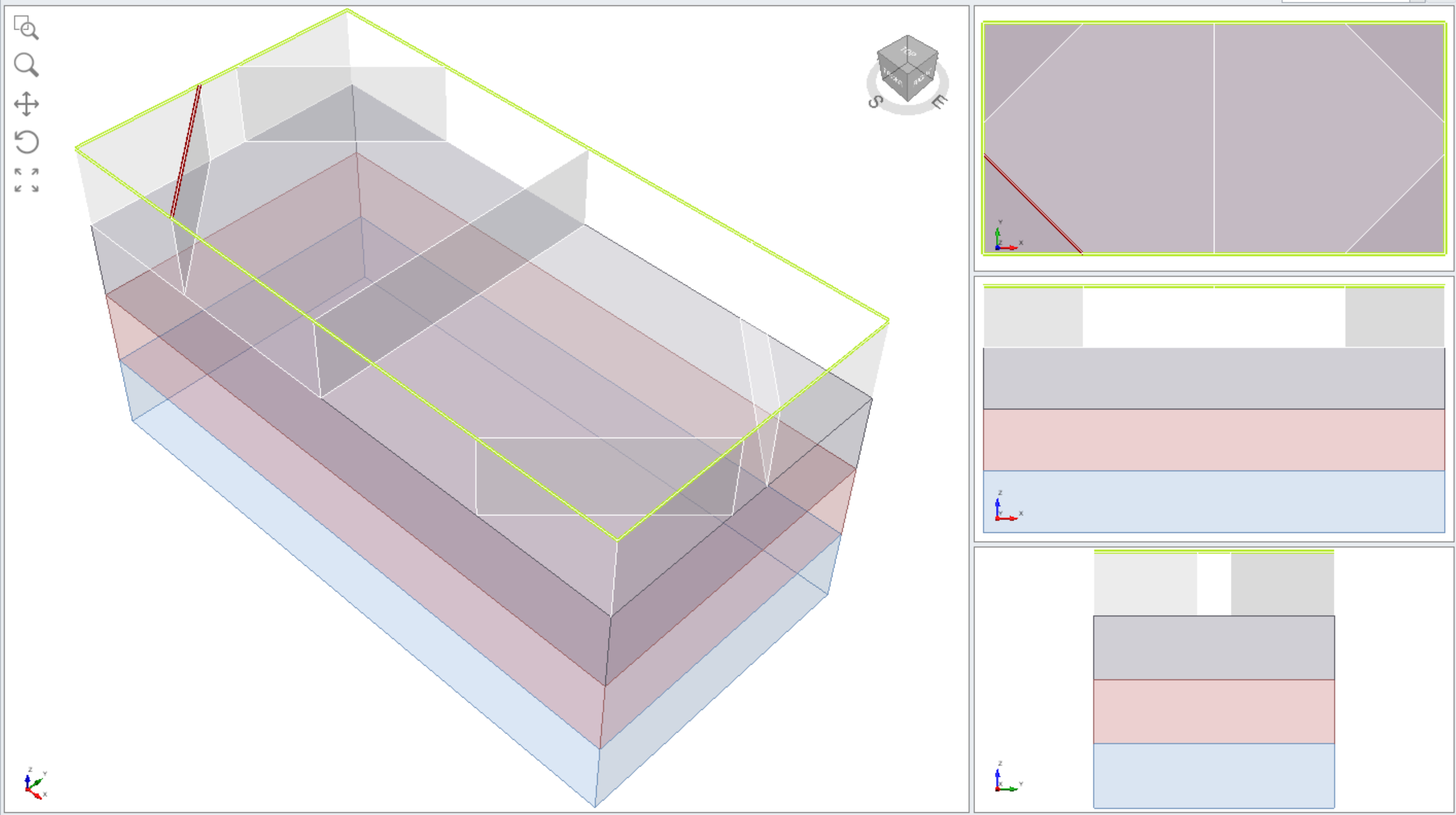 Model with front-left edge selected