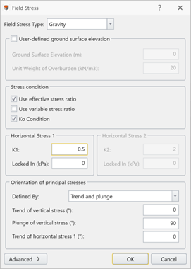 Field Stress Dialog