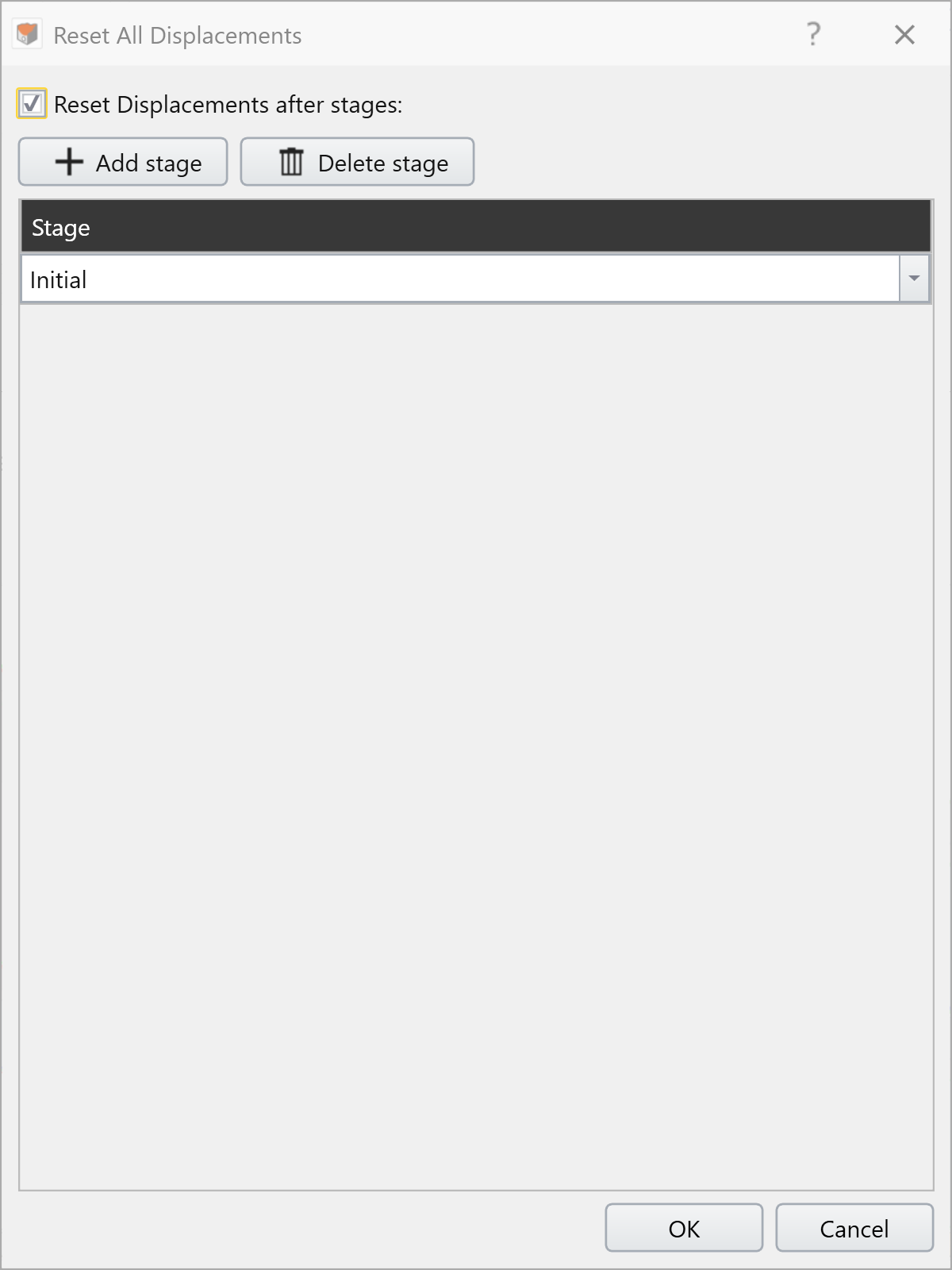 Reset All Displacements Dialog