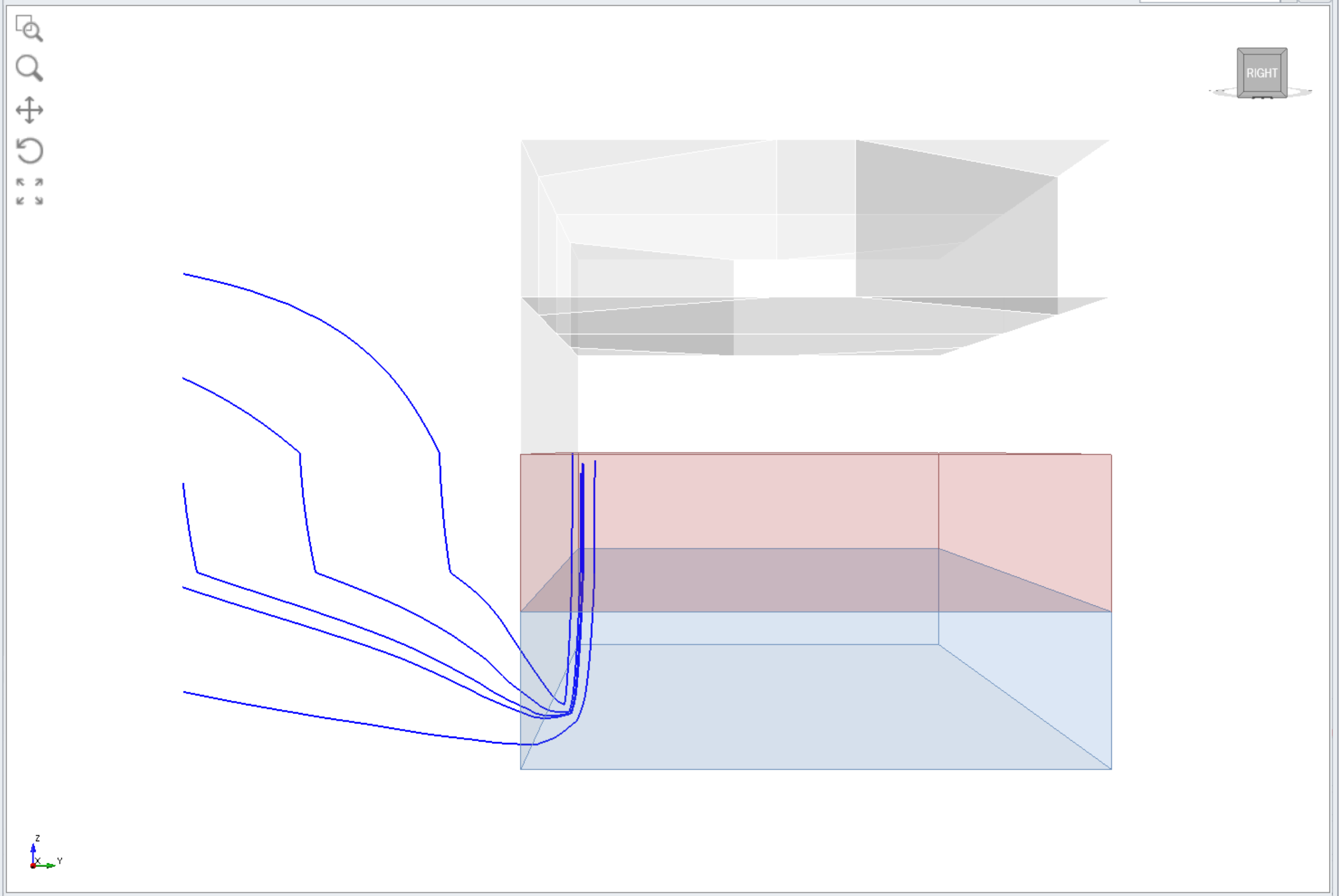 Right view of fluid flow in excavation 2 stage